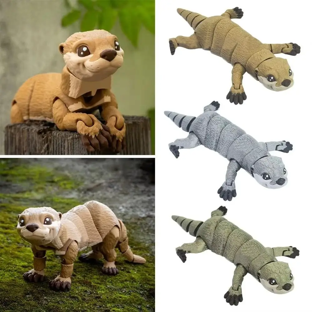 Creative Design 3D Printed Otter Cute Style Movable PLA Otter Model Toy Multi-jointed PLA Mini Otter Doll Home Decoration