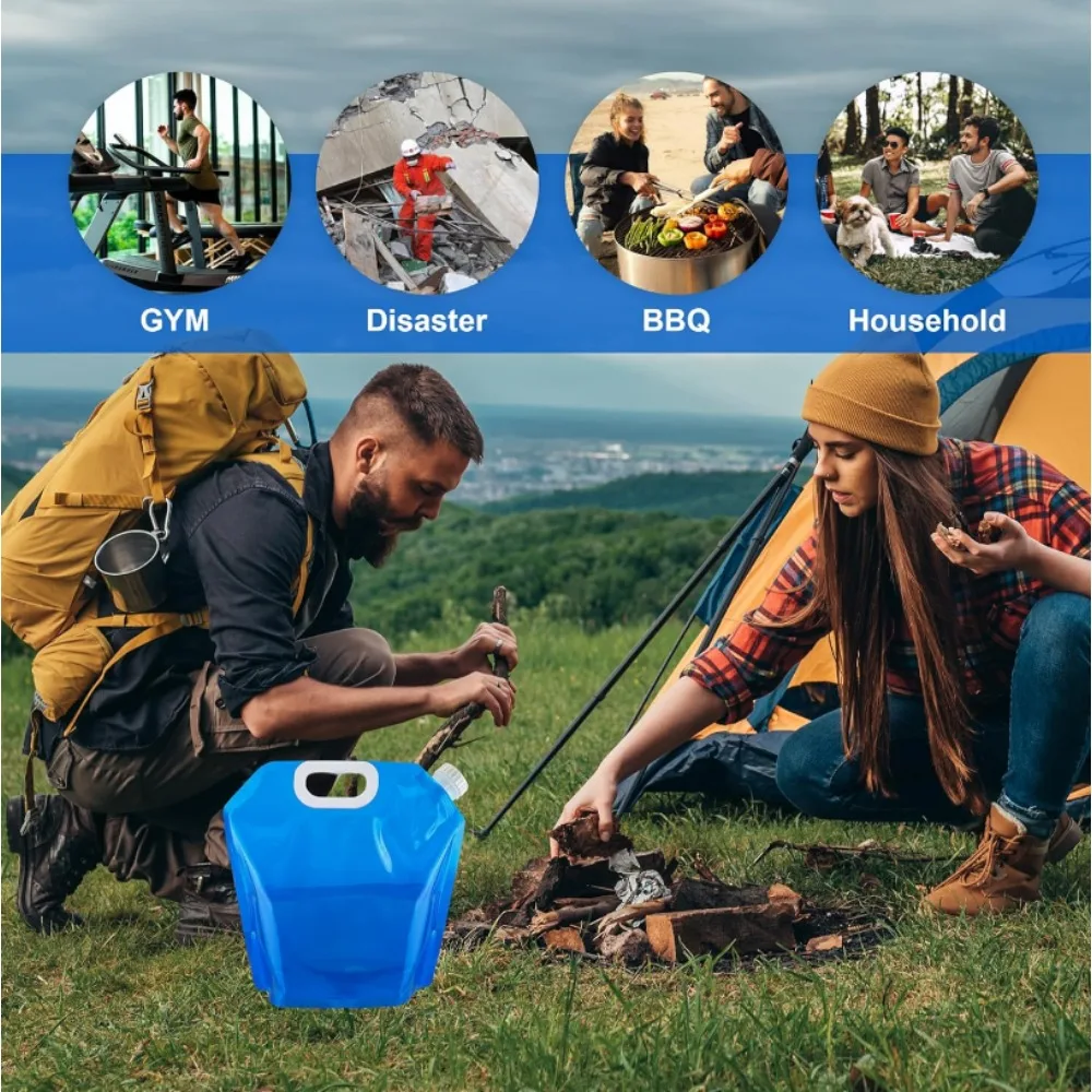 Can Camping Supplie 5/10L Camping Water Bag Portable Folding Water Bucket Large Container Outdoor Travel Collapsible Pouch folding bucket water bucket water storage bag