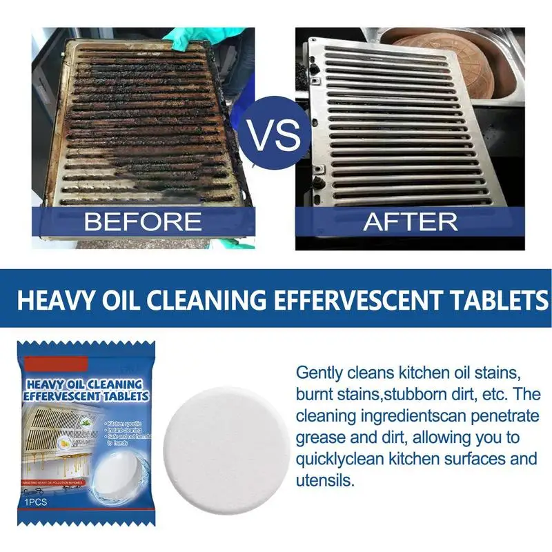 Heavy Oil Stain Cleaner Kitchen Oil StainDegreaser Multifunctional Kitchen Instant Cleaning Tablet Pan Baking Pot