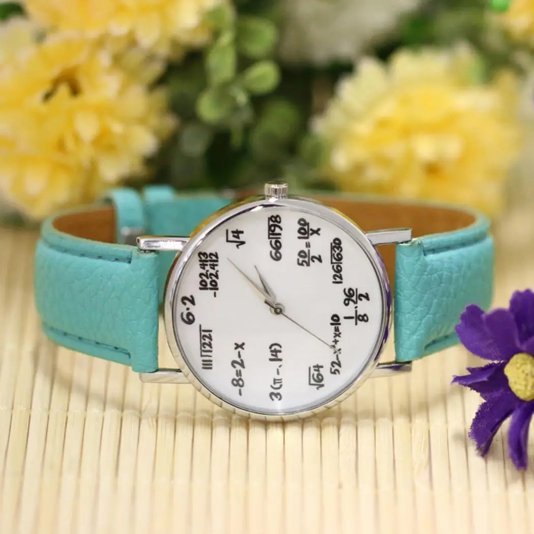 Fashion Design Mathematical Formula Watch Women's Watches Leather Band Quartz Wristwatches Ladies Reloj Mujer relogio mulher 3