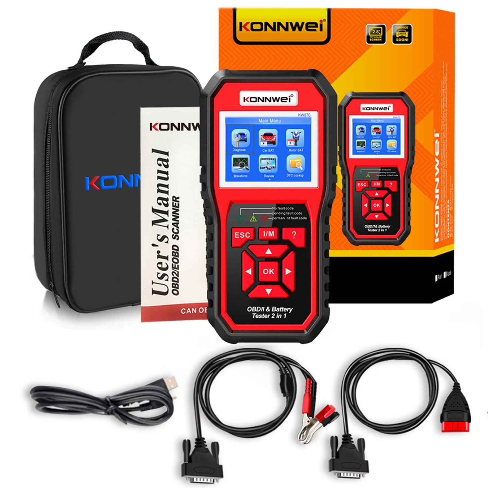 KONNWEI OBDII автоматический диагностический сканер кода (KW870) Универсальный