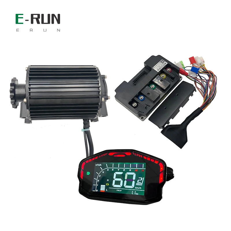 

1000W 72V QS90 55KPH 3500RPM Mid Drive Motor Kits and ND72260 48V-72V 80A 1KW-2KW BLDC with DKD LCD Speedometer