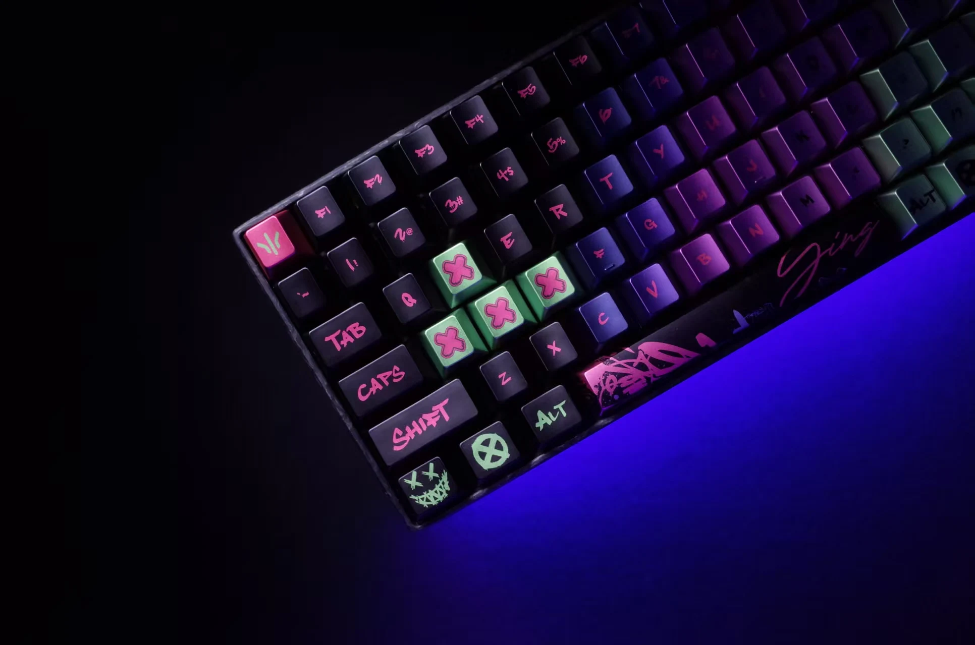 WLMOUSE YING75 HE Cyber Graffiti Forged Carbon Fiber Keyboard