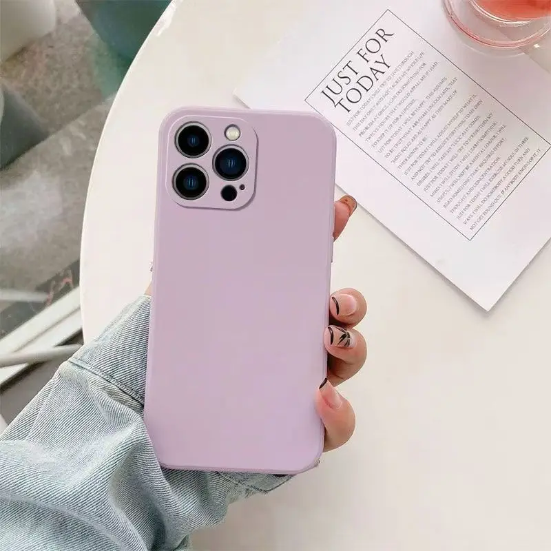 Pure Color Liquid Silicone Shockproof Case - Premium Protective Shell