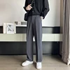 Spring Summer Men Suit Pants Wide Leg Long Drape Trousers Fashion Streetwear Clothing Solid Stretch Waist Oversize Pants Black 2