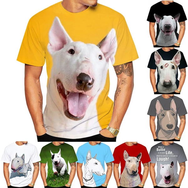 

Summer New Fashion Women/Men's 3D Print Bull-terrier Casual T- Shirt Women/Men's Short Sleeves Size XXS-6XL