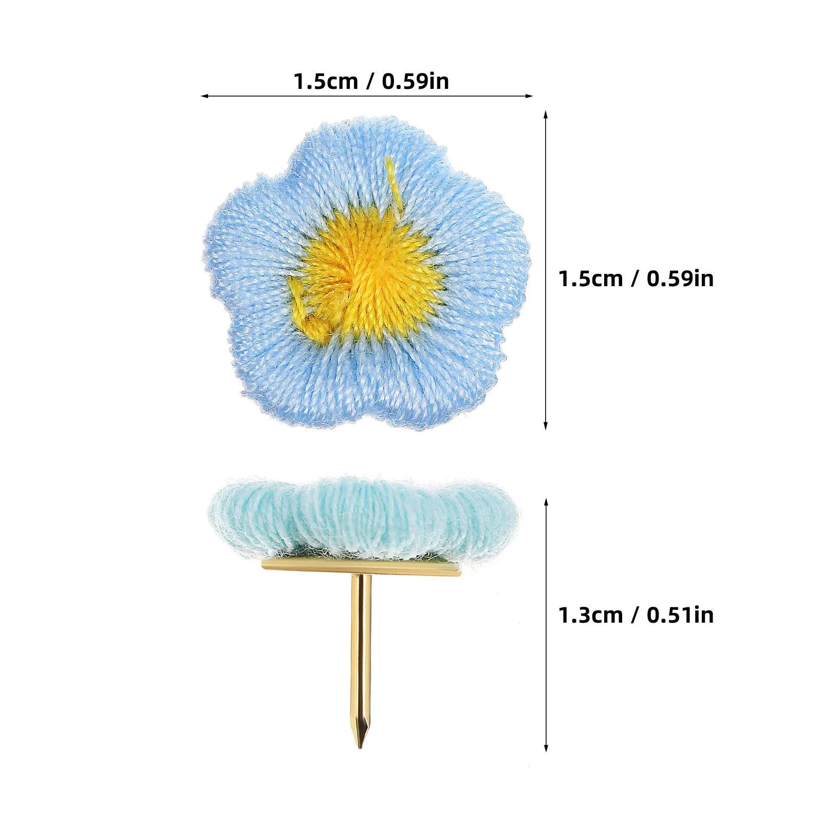 30Pcs 꽃 푸시 핀 장 귀여운 압정 금속 핀 게시판 코르크 보드 벽 다양한 색상