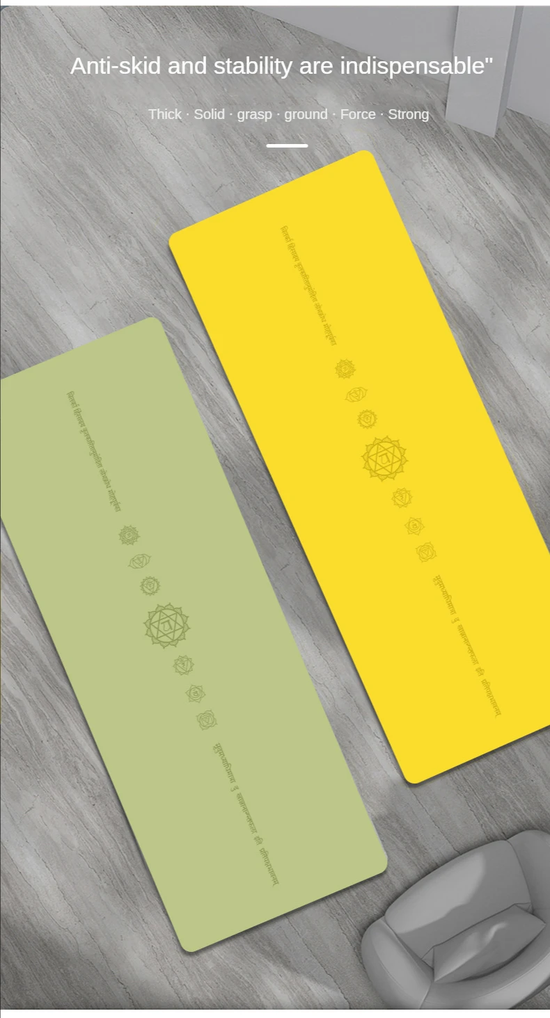 Zen Rhyme PU Natural Rubber Thickened Fitness Non-slip 7 Chakra Yoga Mat Workout Коврик Для Йоги Фитнеса Meditation Gym