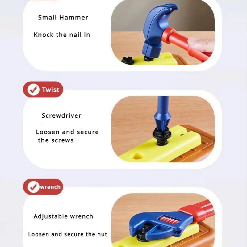 46/47/48PC Electric Repair Toolbox Drill Screws Set With Storage Box Children Play House Education Assembly Engineering Toys 2