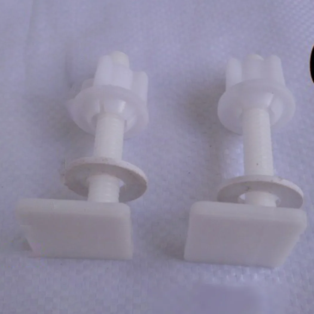 2Pcs Plastic Toilet Seat Hinge Bolt + Fitting Screws +Nuts Washers Kit