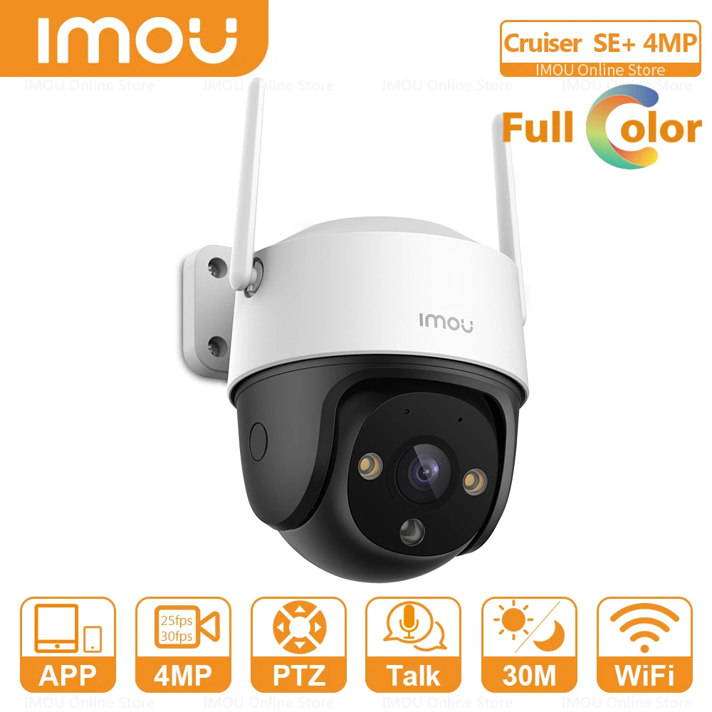 Imou Cruiser Se+ 4Mp Outdoor 360º Ptz Wi-Fi Videocamera Di Sorveglianza Alexa Zoom Digitale 8X Telecamera Ip Smart Color Street Night Vision Device Sm
