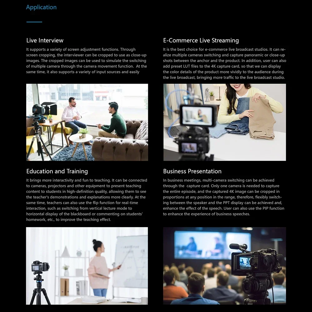 for Sprolink MC-4K Pro Lite 4K HD VIRTUAL MULTI-CAM SWITCHER 5.5 Inch 1080P Touch Screen Support Multi Virtual Cameras Movement