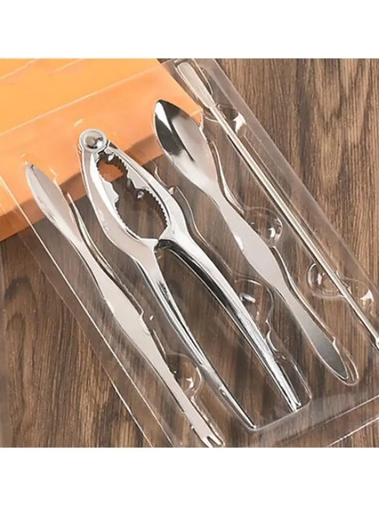Description Picture 3 of item4Pcs Seafood Tool Sets Crab Shrimp Fruit Pliers Fork Spoon Set Nut Walnut Lobster Crab Cracker Tools Kitchen Accessories