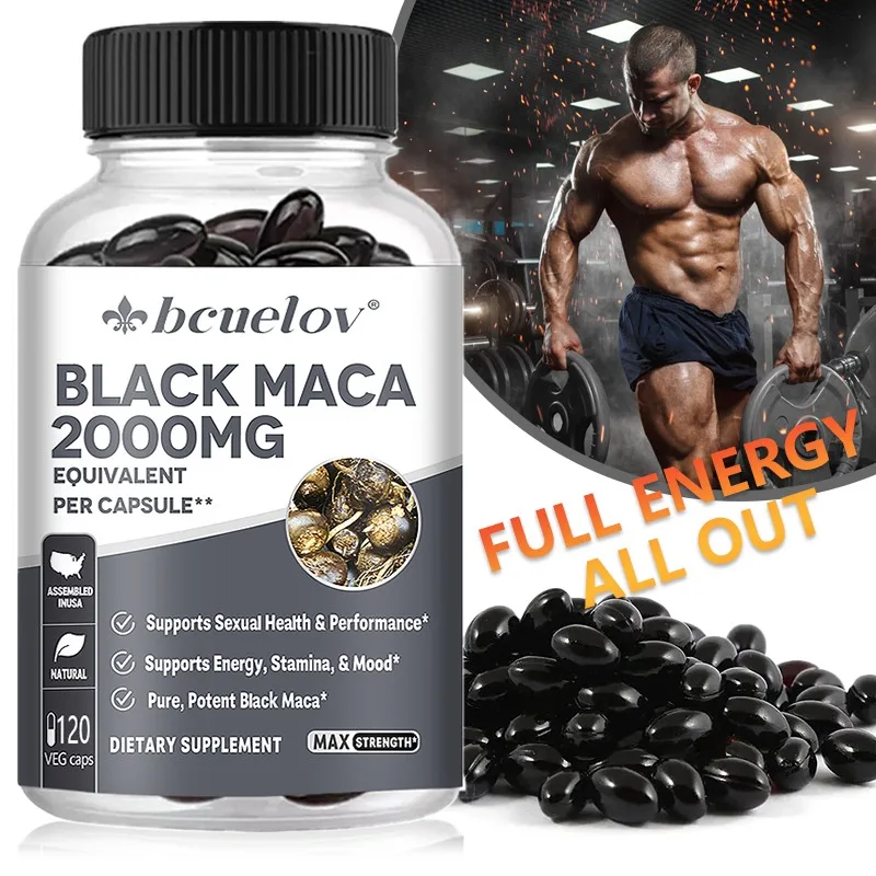 Black Maca 2000mg Capsules Natural Ingredients Support Endurance and Emotional Health Boost Energy Levels
