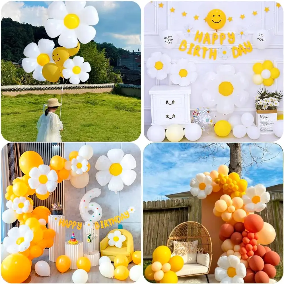 Small Daisy Balloons Individual Flower Balloons Boho Baby Shower