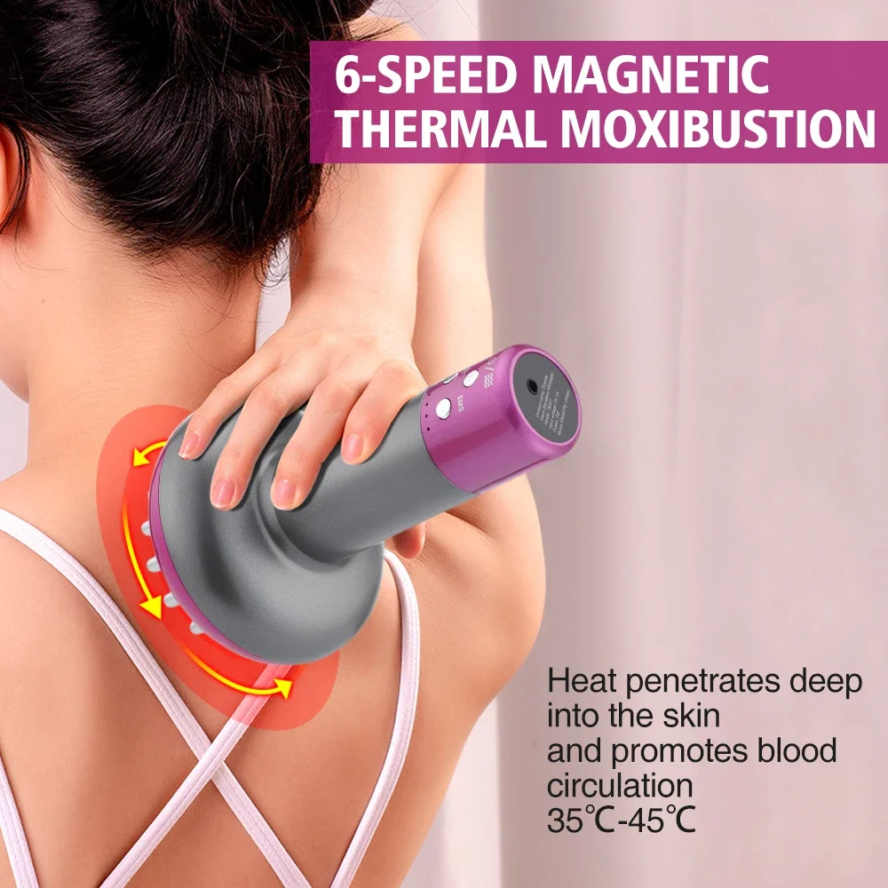 Intelligent Meridian Massage Instrument Microcurrent vibration Red Light Heat Body Lymphatic Physiotherapy Meridian Guasha Brush
