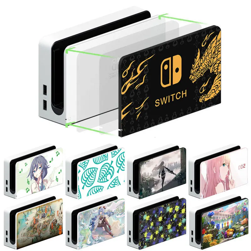 Bonito dos Desenhos Animados Anime Face Plate Capa Protetora para Nintendo Switch Oled Estação Doca de tv Decorativa Substituição da Placa Frontal Case