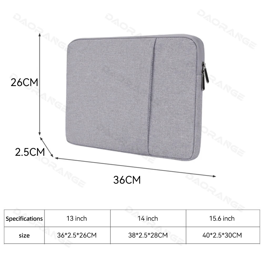 Laptop Handbag Case for Macbook Air & Pro Bag for Laptop Dell Lenovo Samsung 13.3 14 15 15.6 inch Protable with Front Pocket Bag