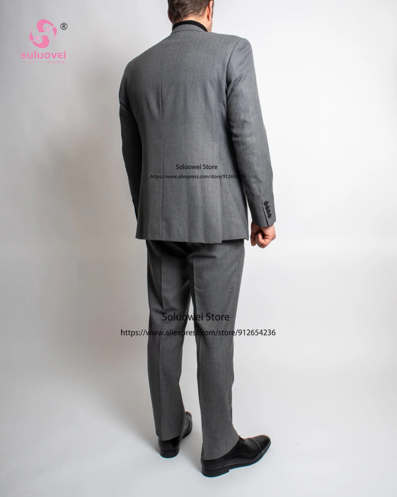 Fashion Slim Fit Suits For Men Business 2 Piece Pants Set Formal Groom Wedding Dinner Party Notch Lapel Tuxedos Blazer Masculino