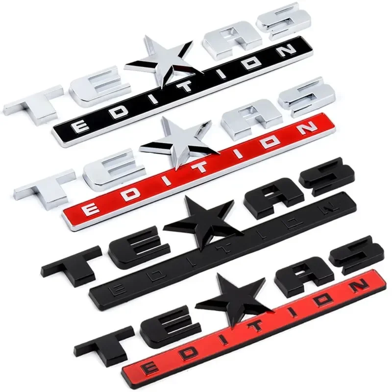 1pcs x 크롬 실버 블랙 ABS 텍사스 에디션 엠블럼 배지 CHEVY SILVERADO GMC SIERRA 트렁크 스티커 데칼