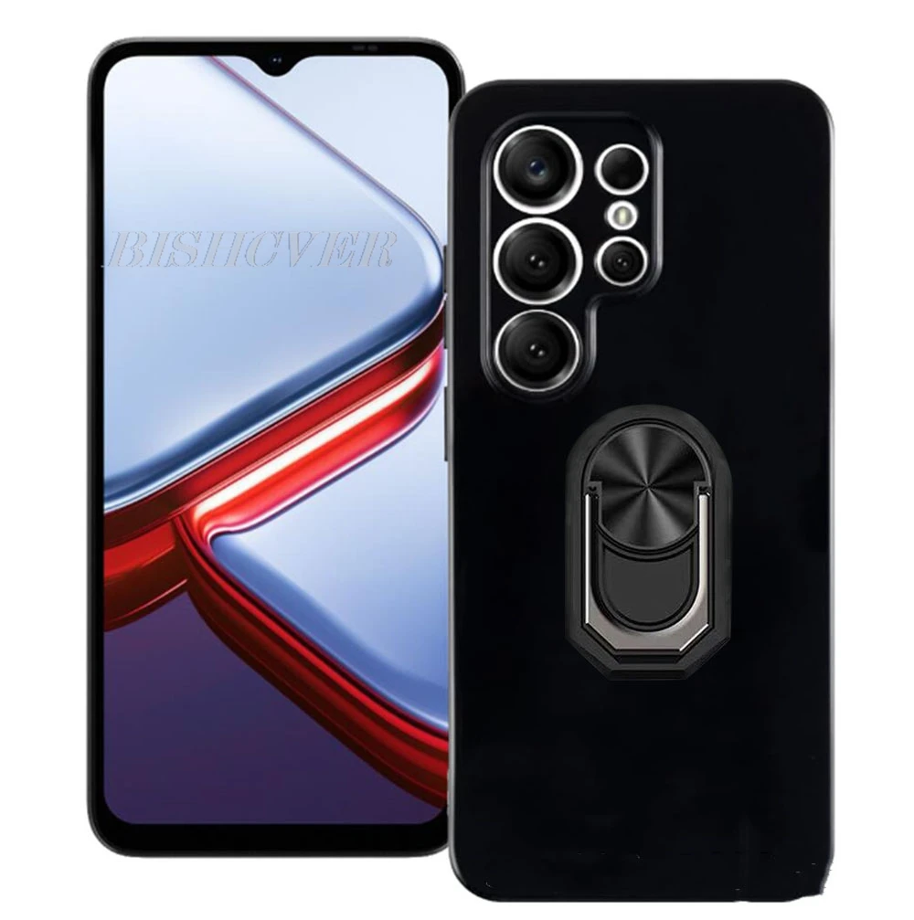 Premium Soft Silicone Case with Back Ring Holder
