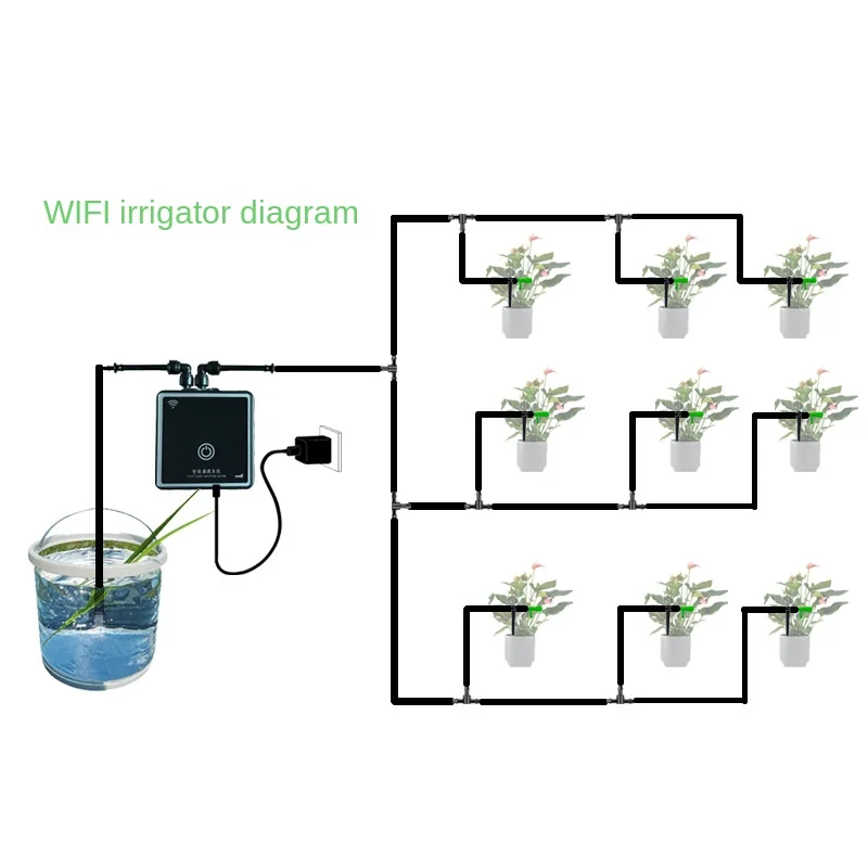 

Tuya WiFi Smart Watering Timer, Drip Irrigation System Set Kit with Hose,Remote Control, Garden Plant