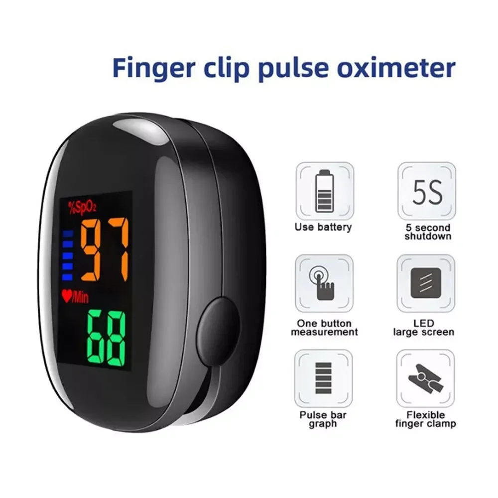 Medical Digital Finger Pulse Oximeter Finger Clip LED Screen Display SpO2 Heart Rate Monitor Blood Oxygen Saturation Meter finger pulse oximeter