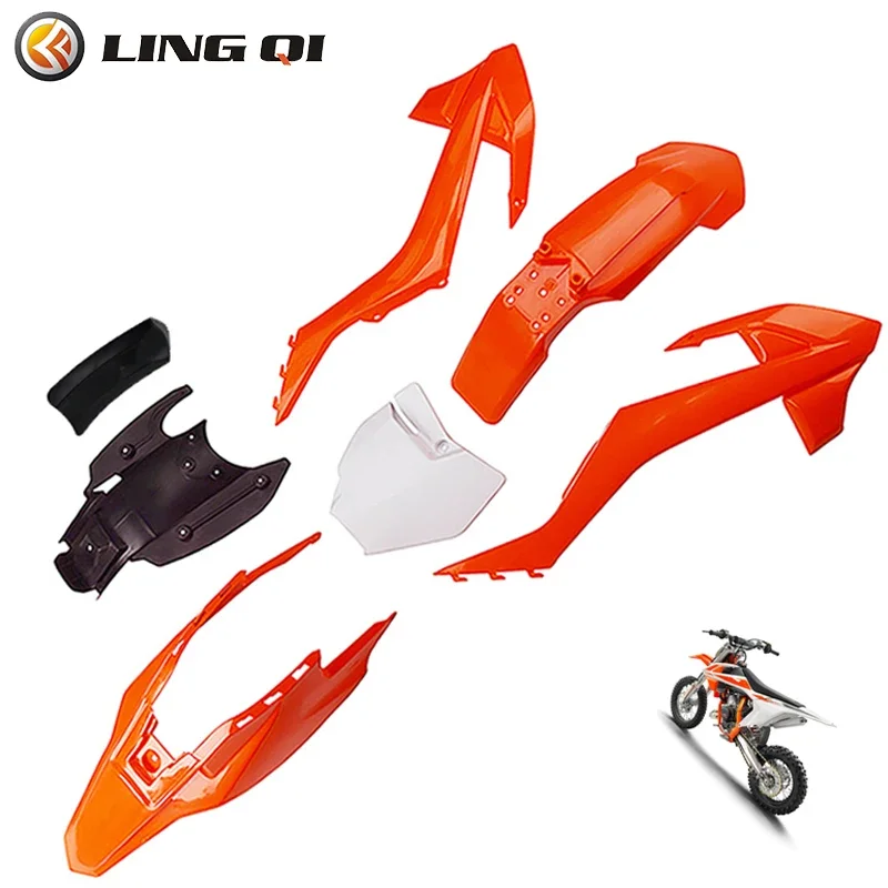LING QI Motorcycle Plastic Fairing Body Kit Cowling For China KT65 Motocross Dirt Bike Pit Bike KT 65 Motorcycle Parts