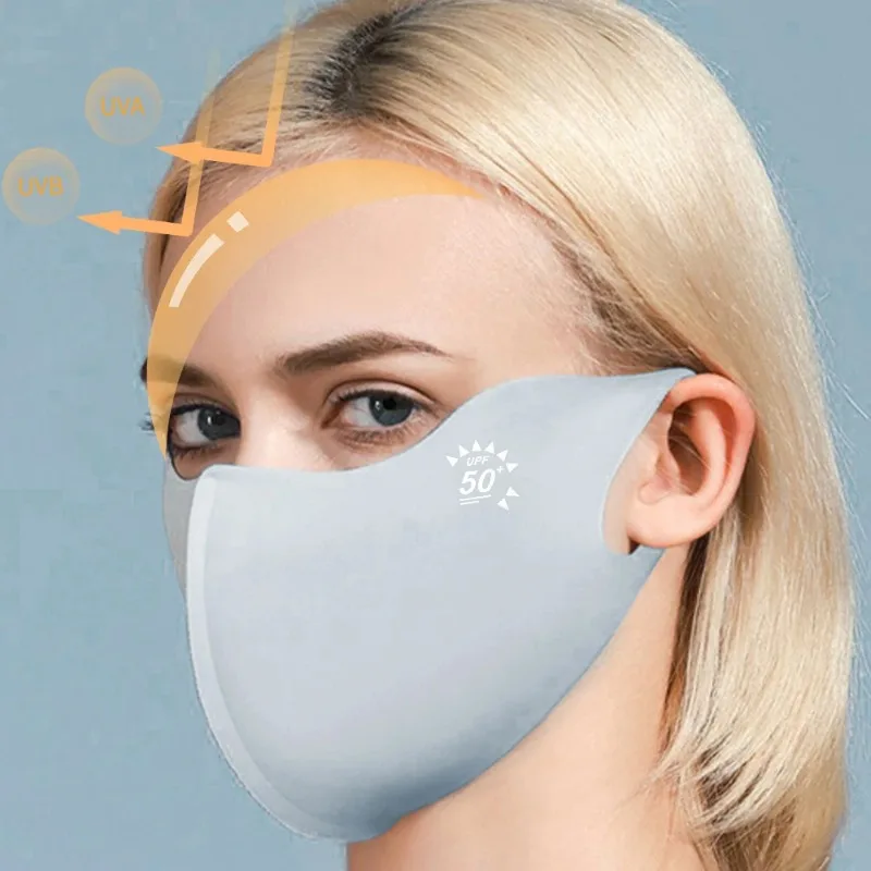 Fashion UV Sun Protection Mask Summer Waterproof Breathable Full Face Ice Silk Sun Protection Mask Anti Ultraviolet Thin Outdoor 3