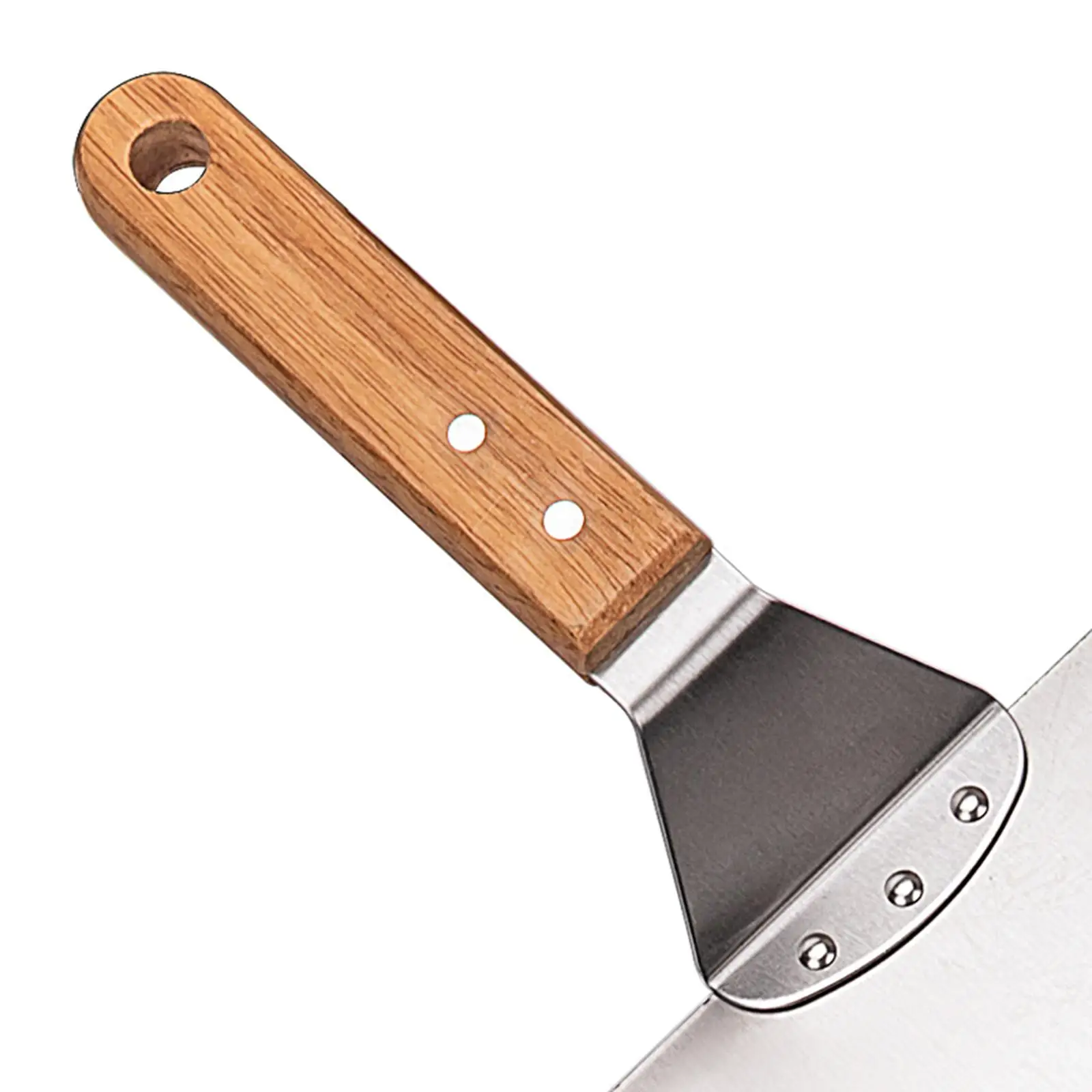 10 inch Stainless Steel Pizza Peel Cake Lifter, Kitchen Accessories with Wooden Handle, Pizza Paddle, Transfer Tool