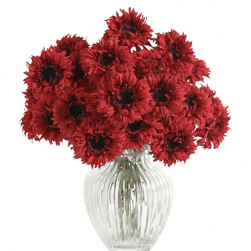 3/6 Stück künstliche Blumen, Gänseblümchen-Blumenstrauß, 35 cm, künstliche Blumen für Zuhause, Raumdekoration, Hochzeit, Heirat, Dekorationen, DIY-Vasenornamente – Detail 6
