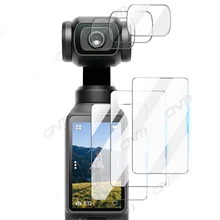DJI Osmo Pocket 4 3용 9H 강화 유리, DJI Pocket4 액세서리용 울트라 클리어 유리 카메라 렌즈 스크린 보호 필름