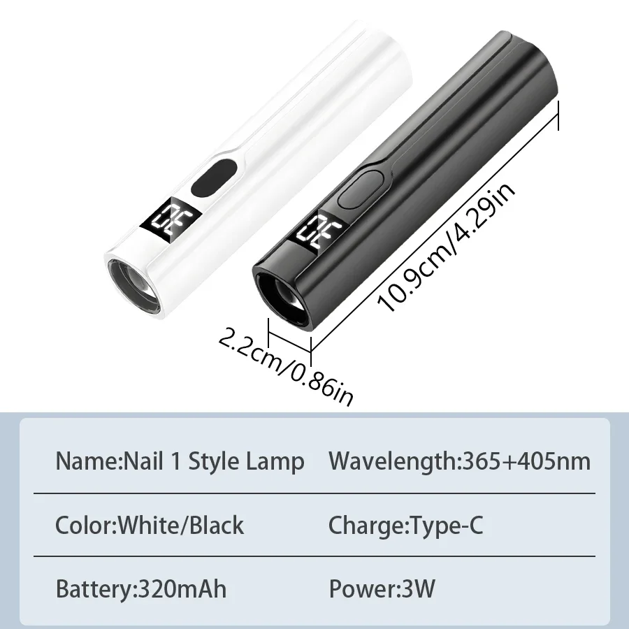 365nm 자외선 미니 네일 건조 라이트 UV LED 네일 램프 매니큐어용 휴대용 네일 드라이어 핸들 램프 홈 DIY 매니큐어