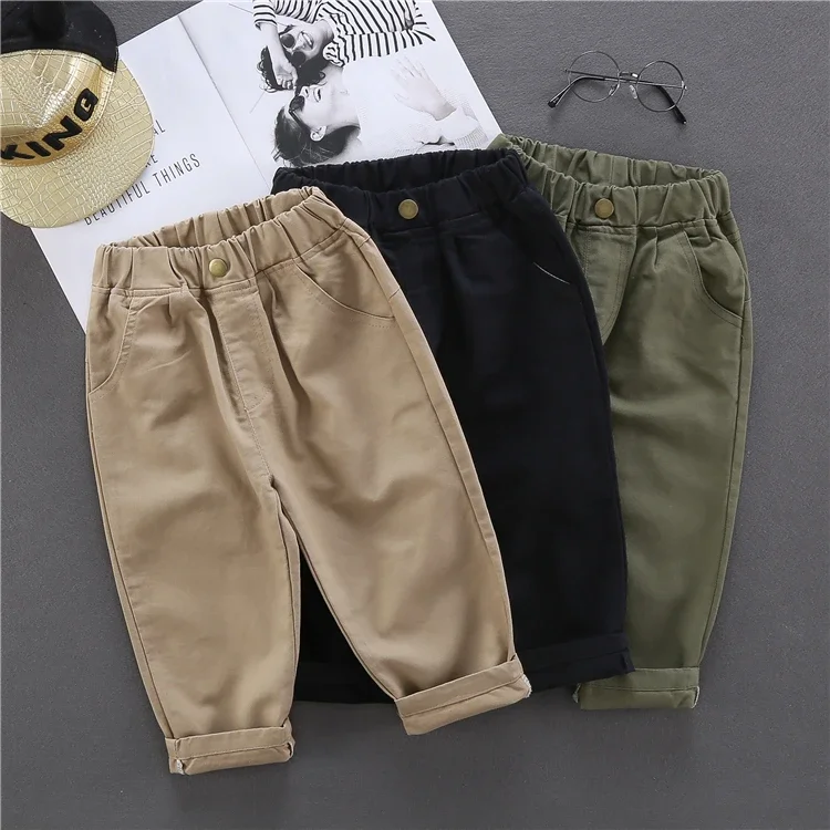 

Fashion Baby Boy Casual Pants Cotton Button Infant Toddler Children Trousers Long Baby Boys Loose Pant Clothes 1-10Y