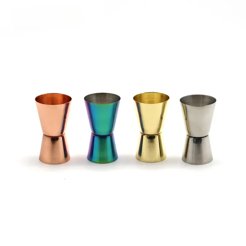 15-30ml Silver Black Rose Gold Double Jigger 4 Colour Measure Cup Cocktail Drink Wine Shaker Stainless Bar Accessories