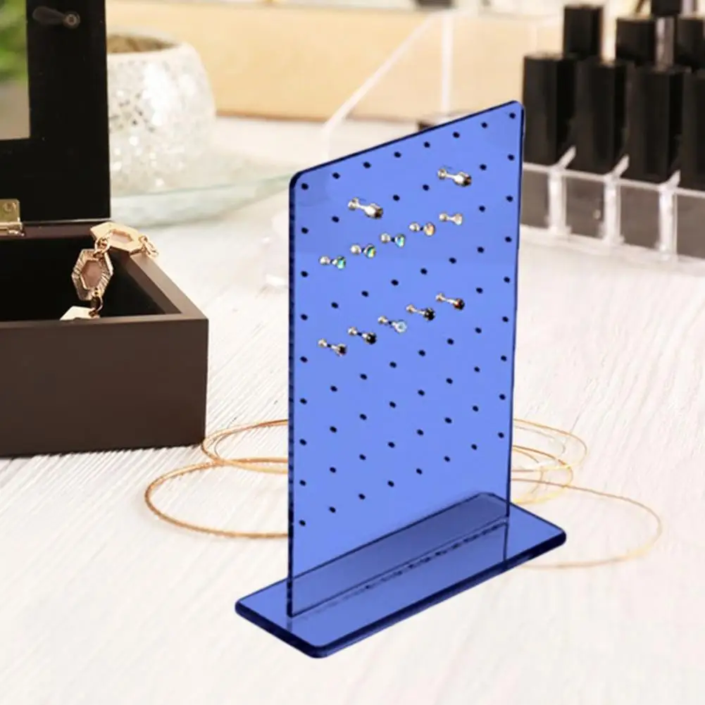 Earring Stand Elegant Durable Transparent Acrylic Earrings Organizer 72 Hanging Holes Jewelry Storage Rack Desktop Display Stand