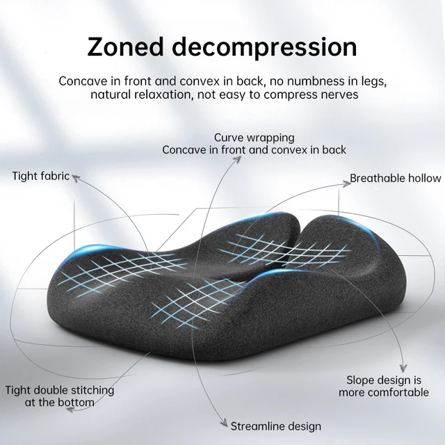 Tailbone Sciatica Back Pain Relief Comfort Office Chair Car Seat Cushion Non-Slip Orthopedic Memory Foam Coccyx Cushion 3