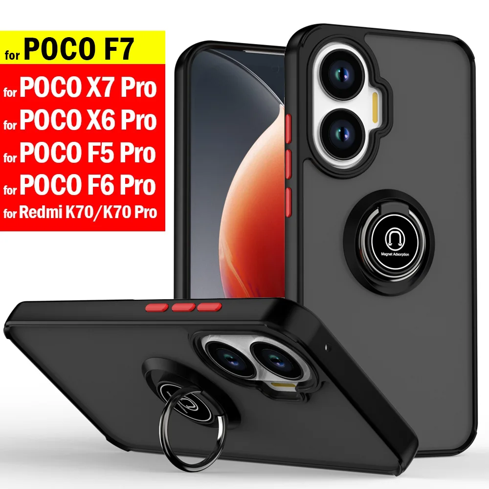 Kickstand Armor Ring Holder Protective Case - Shockproof Cover