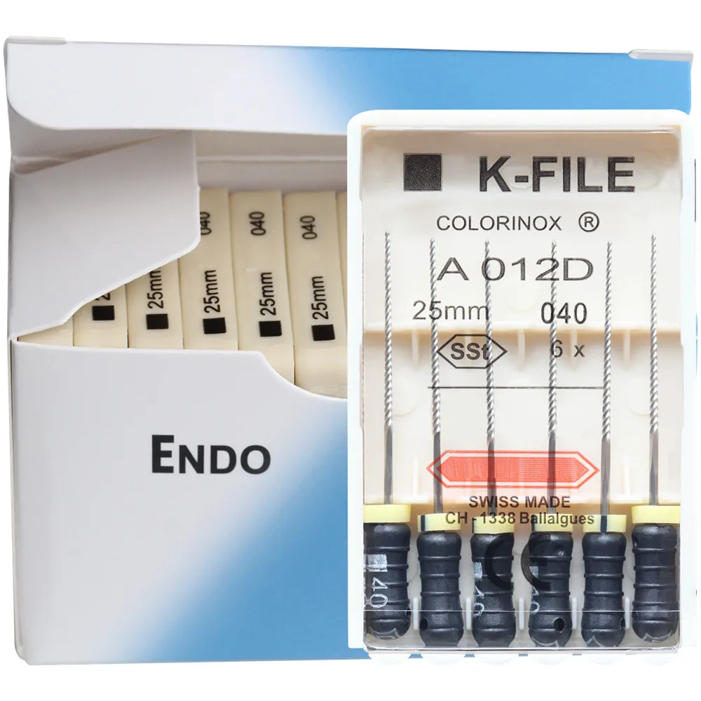 Lime Canali Radici Dentali Manuali Confezione 10 Lime Canali Radici Endo K- Files In Acciaio Inox - Per Uso Dentale Manuale Set Lime