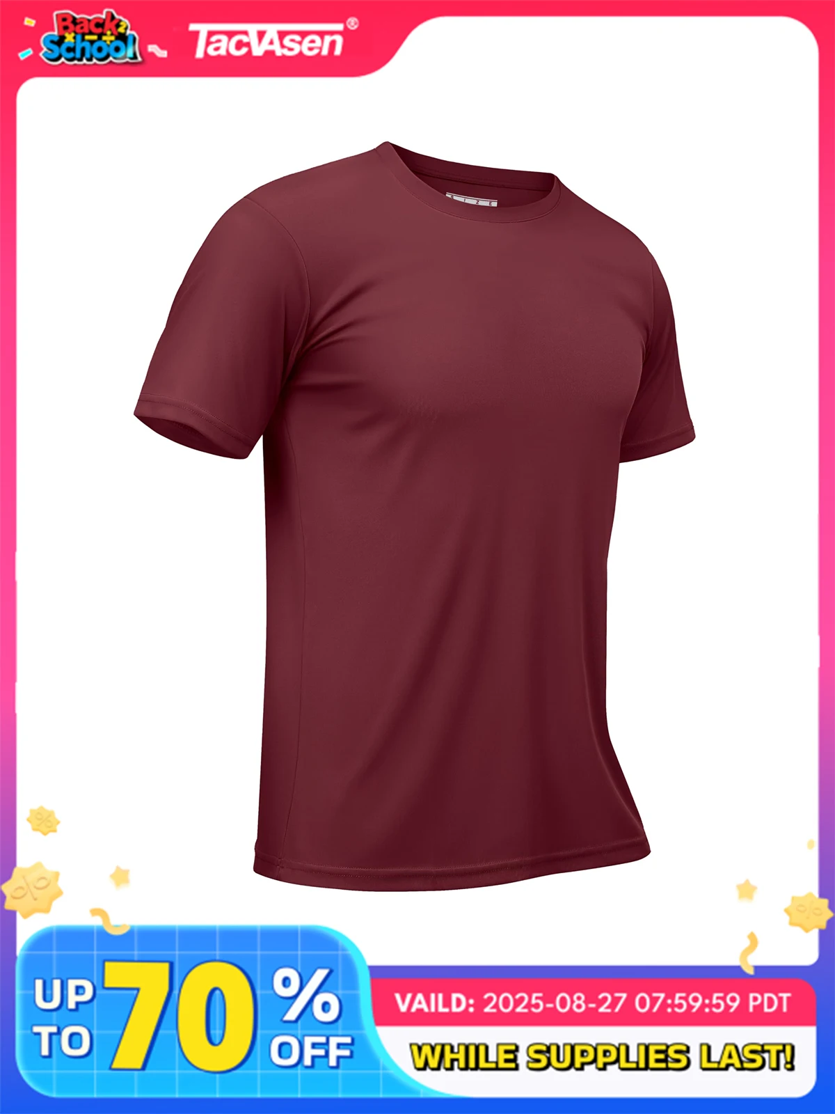 TACVASEN UPF 50+ Summer Swim T-shirts Mens Sun Protection Tee Shirts Gym Sports Athletic Running Casual T-shirt Tops Fishing