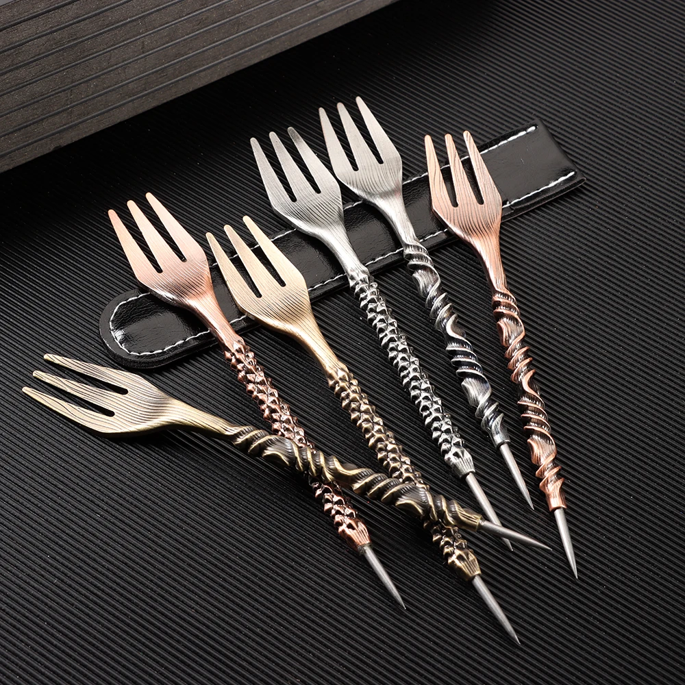 Drinking Desserts Stainless Steel Kitchen Tool Hookah Fork Fruit Forks Water Pipe Gadget Tableware kitchen tool forks