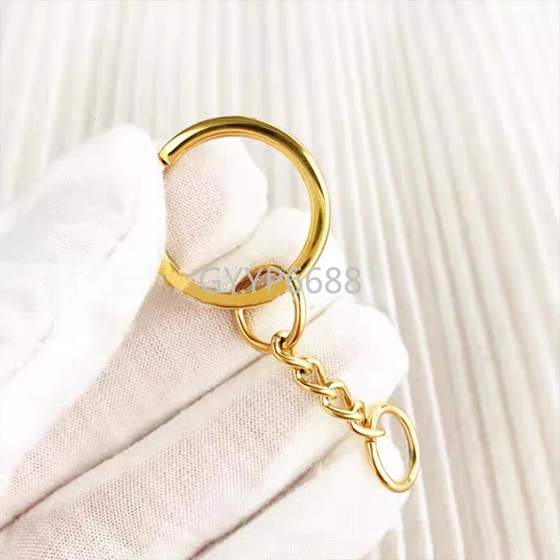 2-20-50PCS Stainless Steel Metal Keyrings Key Chain Hooks For DIY