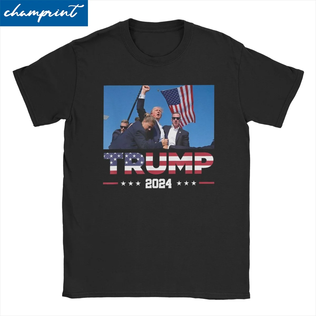 

Футболка с изображением Дональда Трампа 2024 переживших выстрелы на выборов раллийные футболки для мужчин и женщин забавная футболка из чистого хлопка футболка одежда