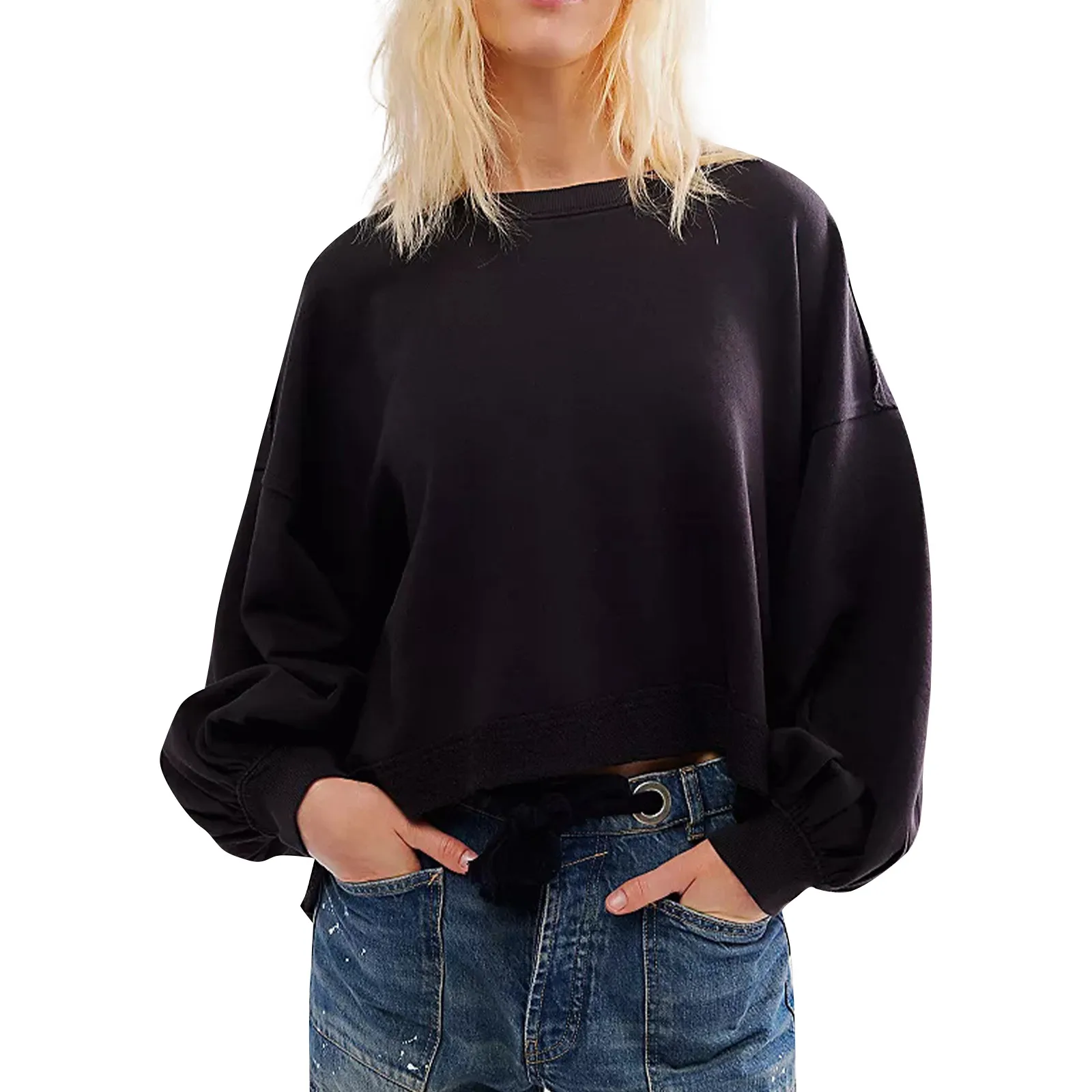 

Women's O-neck Oversize Sweatshirt Pullover Women Pull Femme Jumper Y2k Casual Streetwear Fall Solid Tops 2024 New