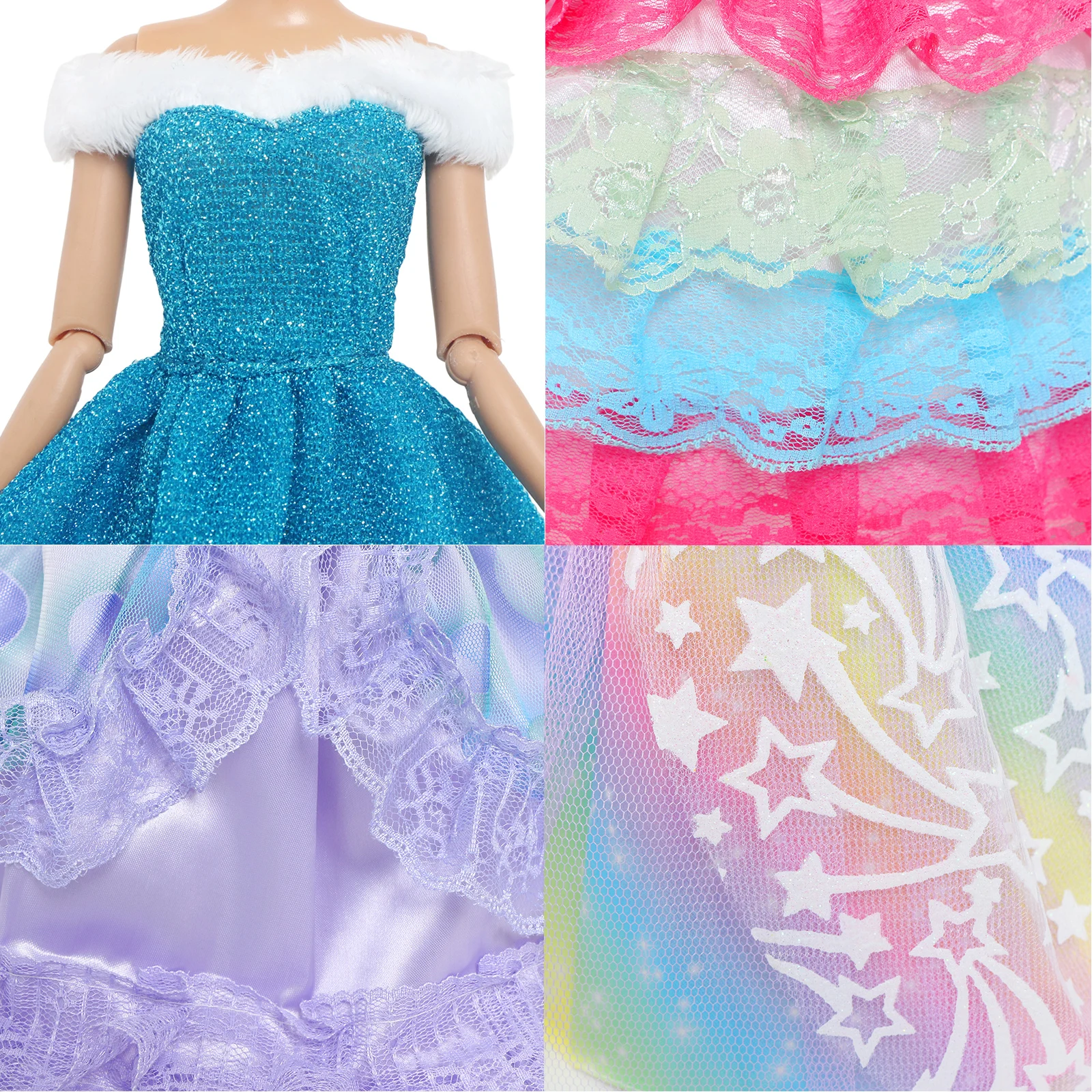 1x Princess Ball Gown Elegant Layer Skirt Party Clothes Hat Veil Long Wedding Dress for Barbie Doll Accessories Lot Styles plush doll accessories barbie doll clothes doll clothes accessories doll clothes doll accessories
