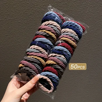 Elastici per Capelli ad Alta Elasticità per Donne, Fasce in Gomma, Accessori per Coda di Cavallo, Elastici Semplici per Capelli
