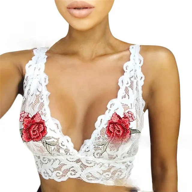 Women Bra Erotic Lingerie Sexy Lace See Through Bra Hollow Lingerie Seamless Bralette Crop Top Sensual Women Underwear Porno Bralet Tank Erotic Clothing