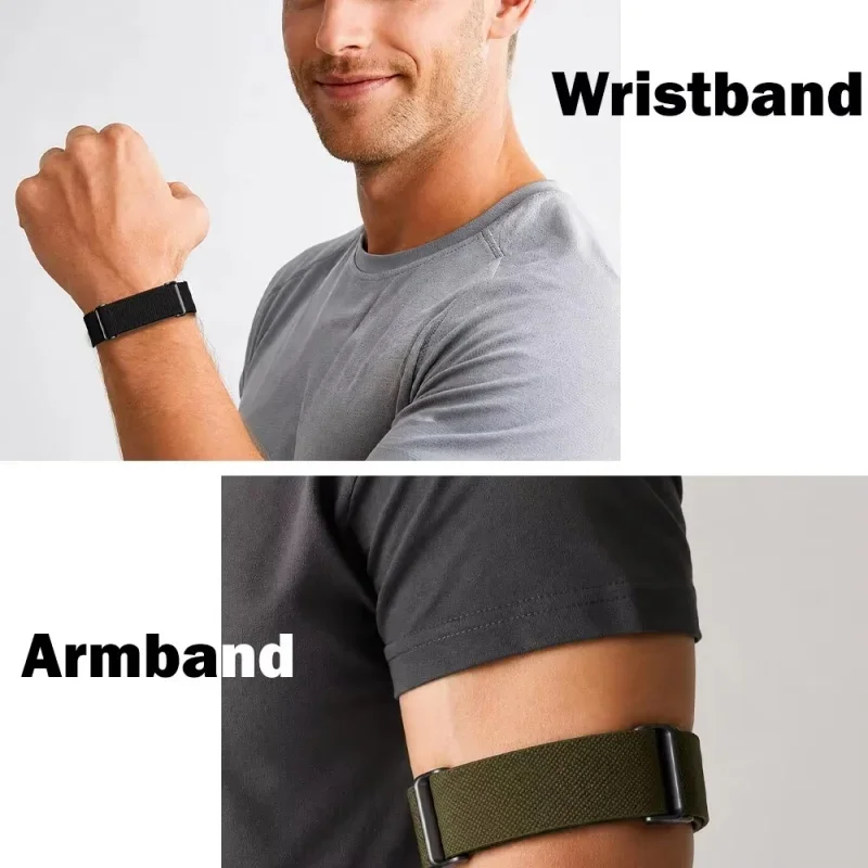 Fitbit Air용 나일론 탄성 교체 밴드 27cm 손목에 맞는 42cm 암밴드 8자..