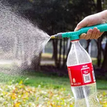 Fácil de conectar e operar a bomba de ar de alta pressão pulverizador manual ajustável garrafa de bebida cabeça spray bocal jardim ferramenta rega