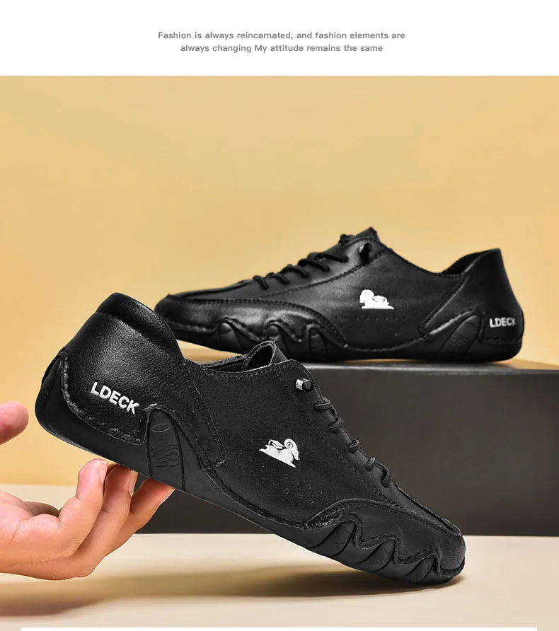 Men Leather Casual Shoes Luxury Low Top Sneakers Comfortable Mens Shoes Big Size Designer Loafers Moccasin Shoe Man 2023 New In